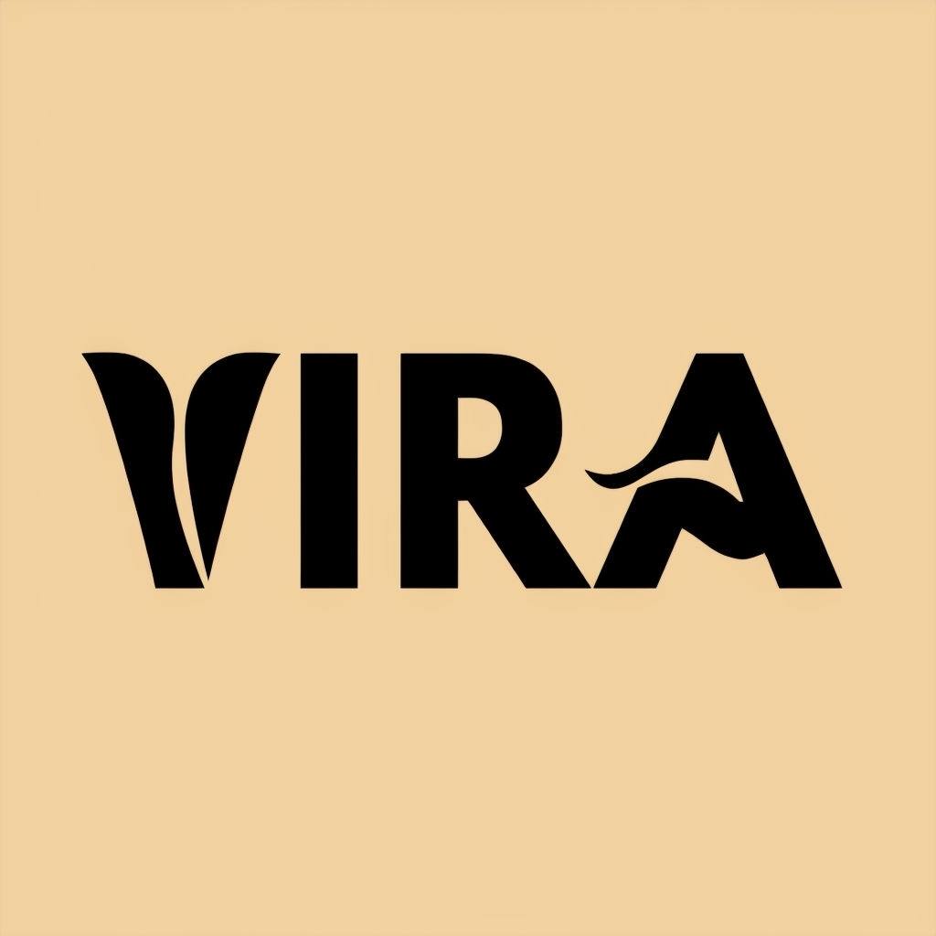 Minimalist Black and Beige VIRA Logo Design