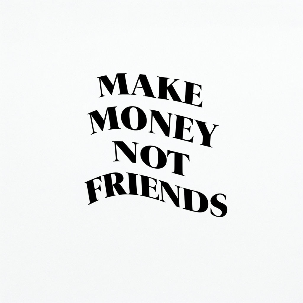 Make Money Not Friends Motivational Typography T-Shirt