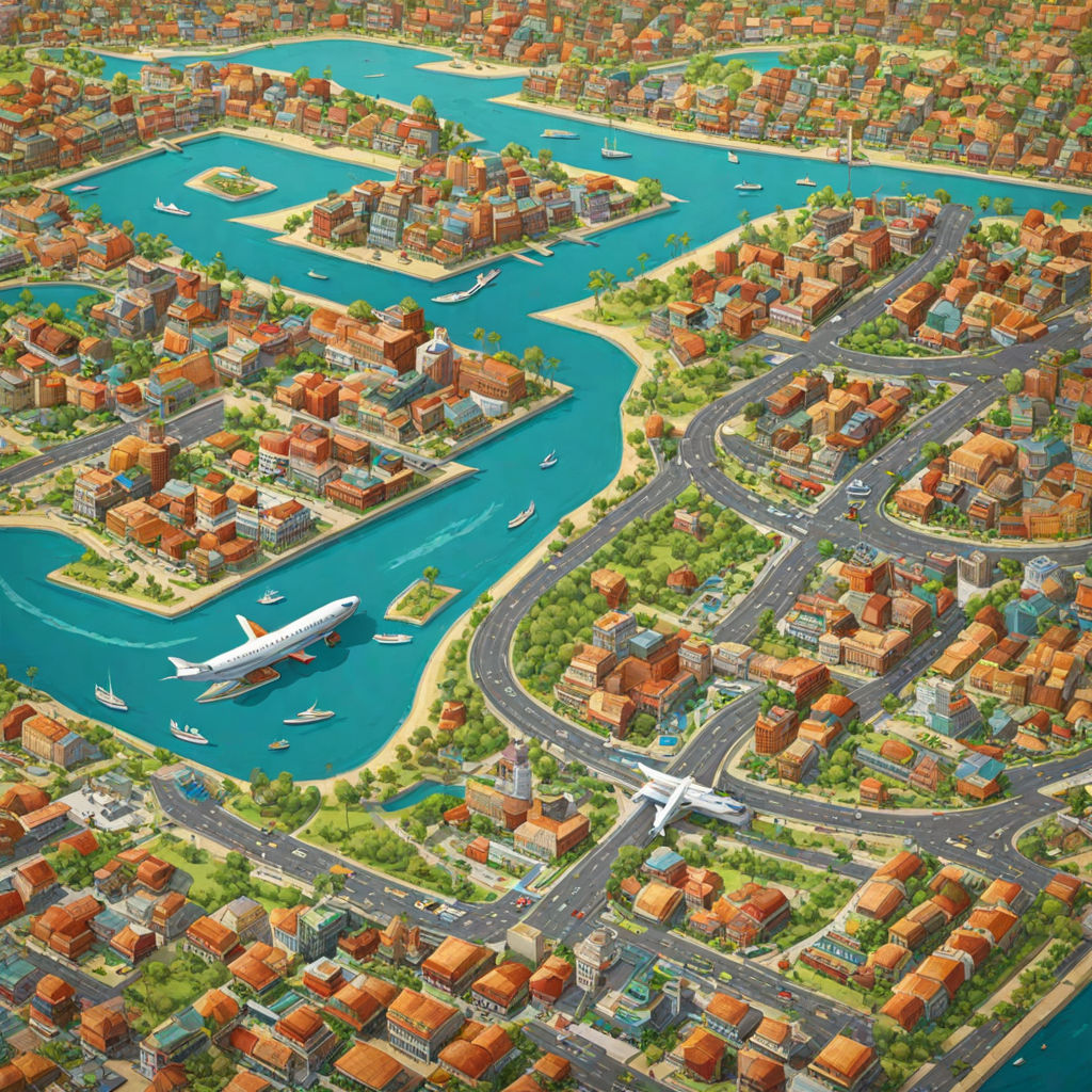 Create a road map of 1950s City - 67cd6e09602b4ef099bb027f4e9db4a4 