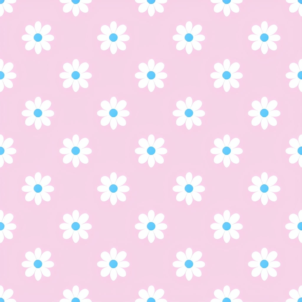 Cheerful Daisy Flower Seamless Pattern on Light Pink