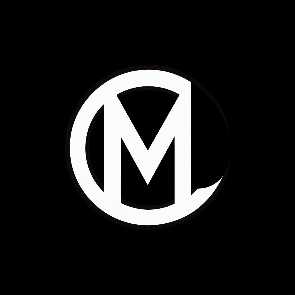 Elegant Minimalist ML Monogram Logo on Black Background Monogram