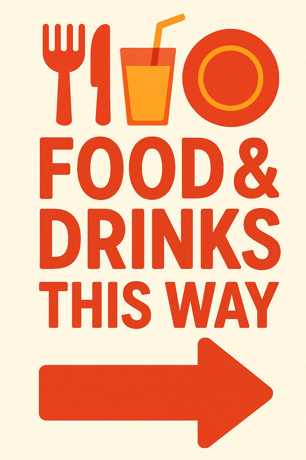 Modern Minimalist Food and Drinks Directional Signage Poster