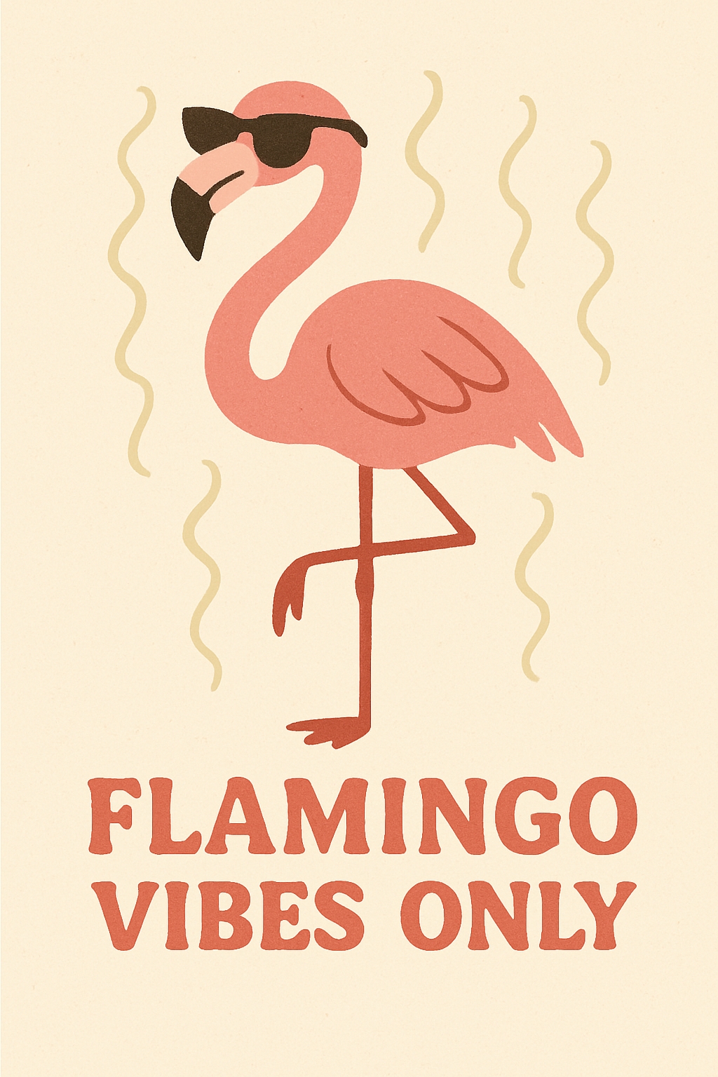 Cool Vintage Flamingo Vibes Only T-Shirt