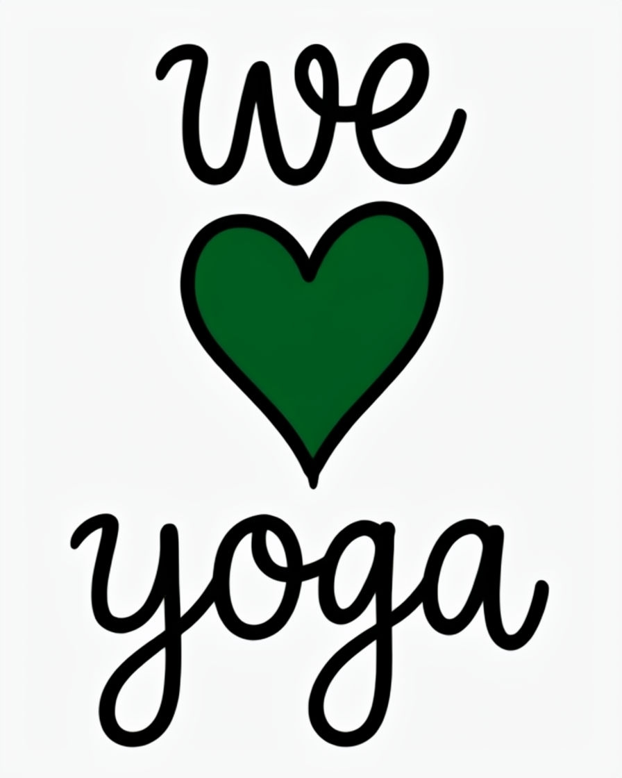 We Love Yoga Minimalist Heart Design Poster
