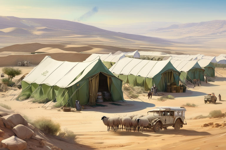 An Israeli outpost in the Judean desert. Long tents. Bedouin... by בועז ...