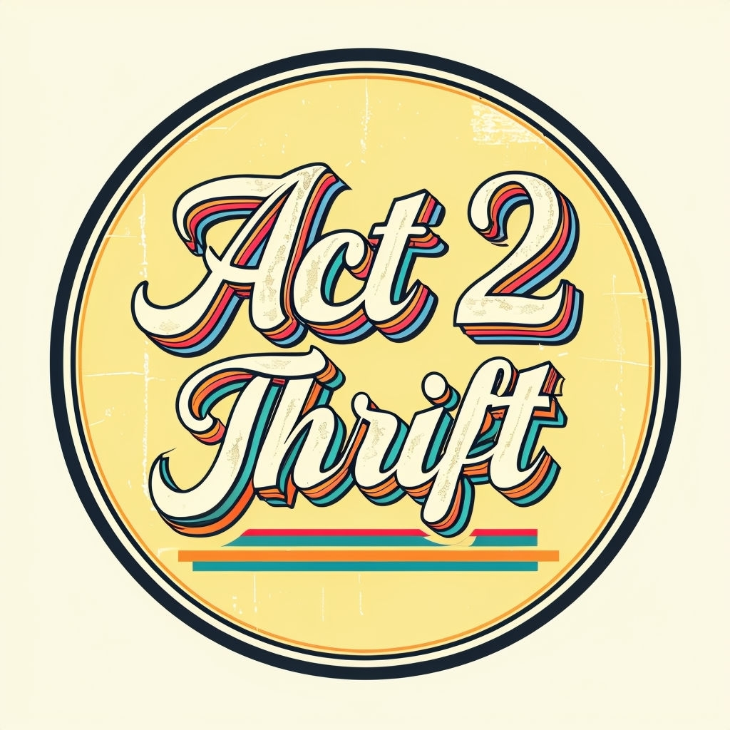 Vintage Circular 'Act 2' Thrift Logo Design