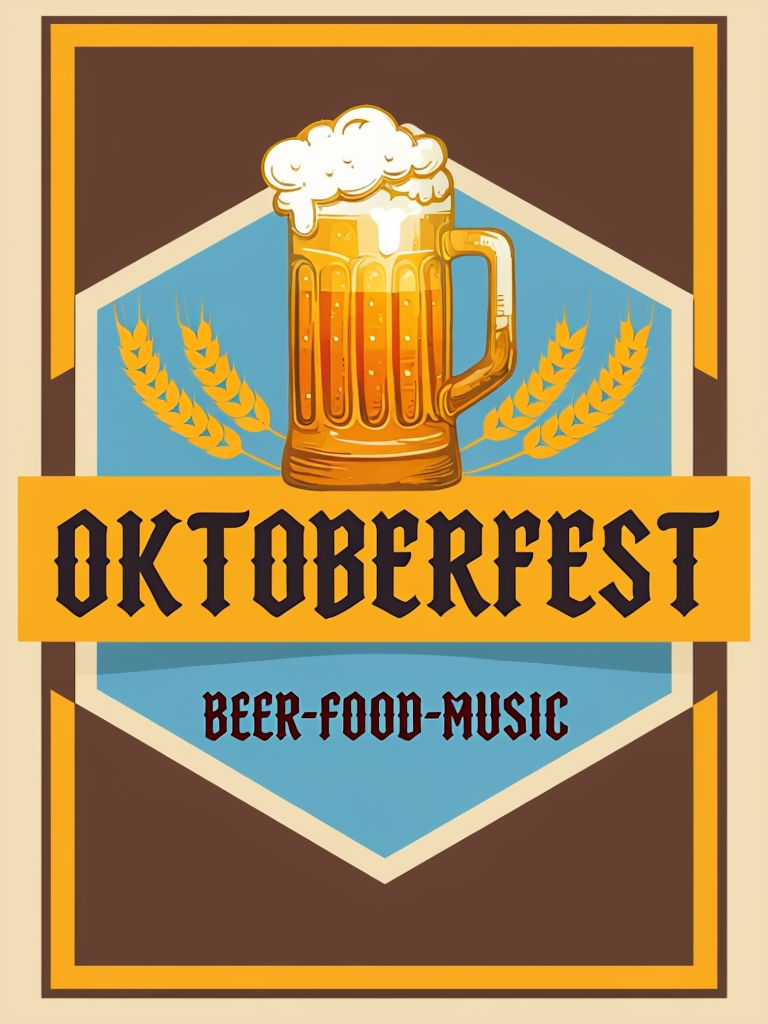 Vintage Oktoberfest Beer Food Music Flyer Poster