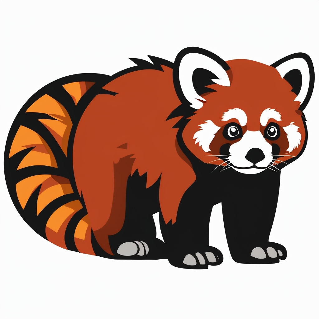 Playful Cartoon Red Panda Icon Design Sticker