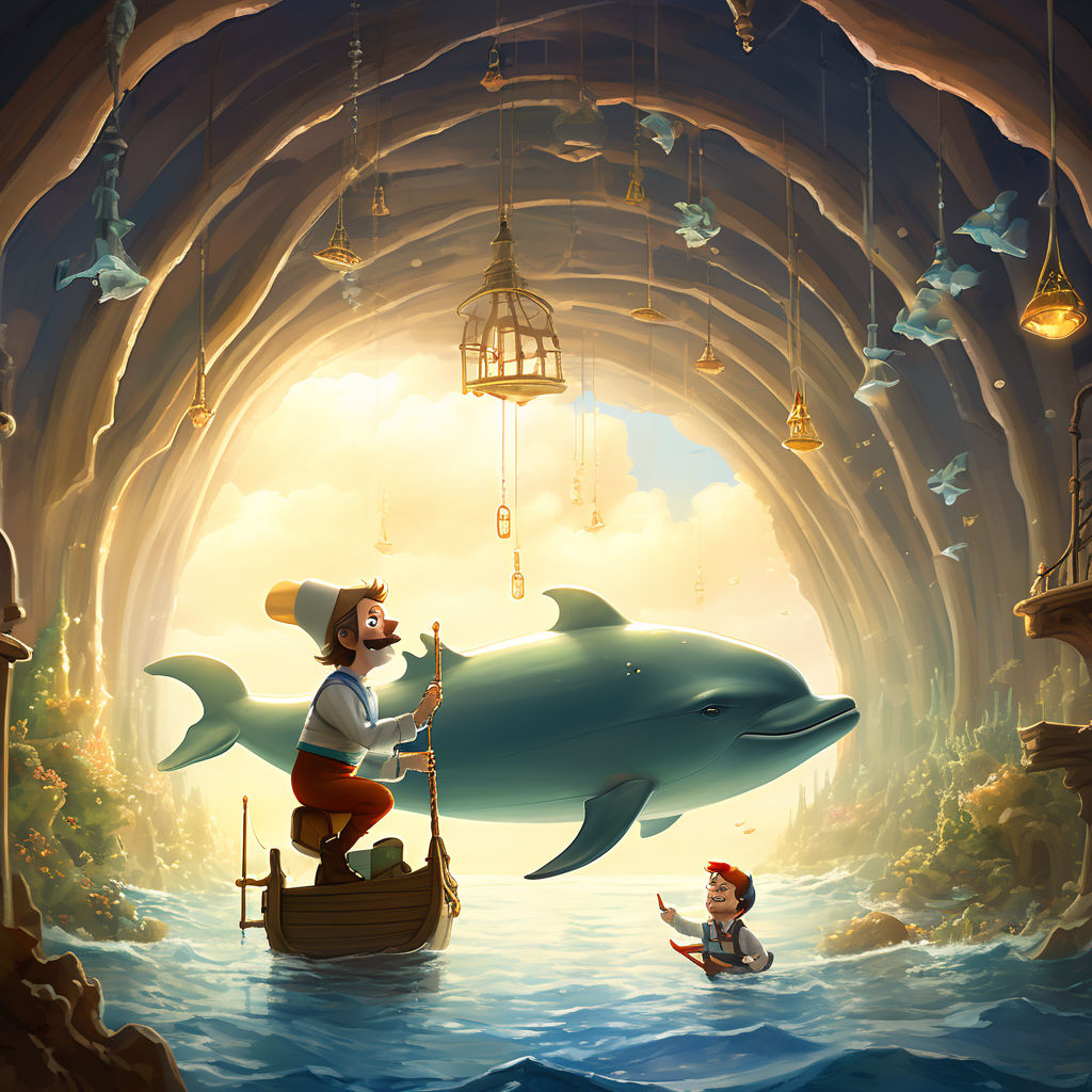 Pinocchio and geppetto inside the whale by Sweet Mk - Playground