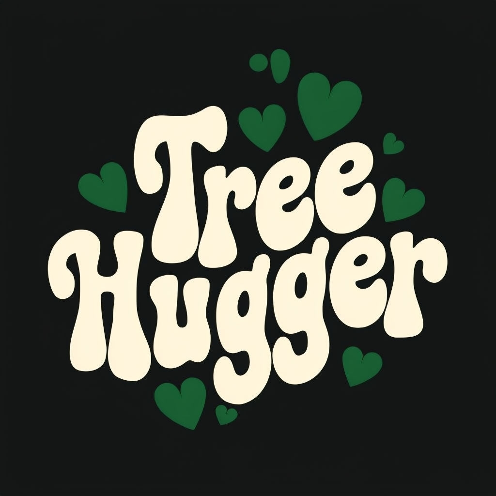 Playful Tree Hugger Retro Graphic T-Shirt