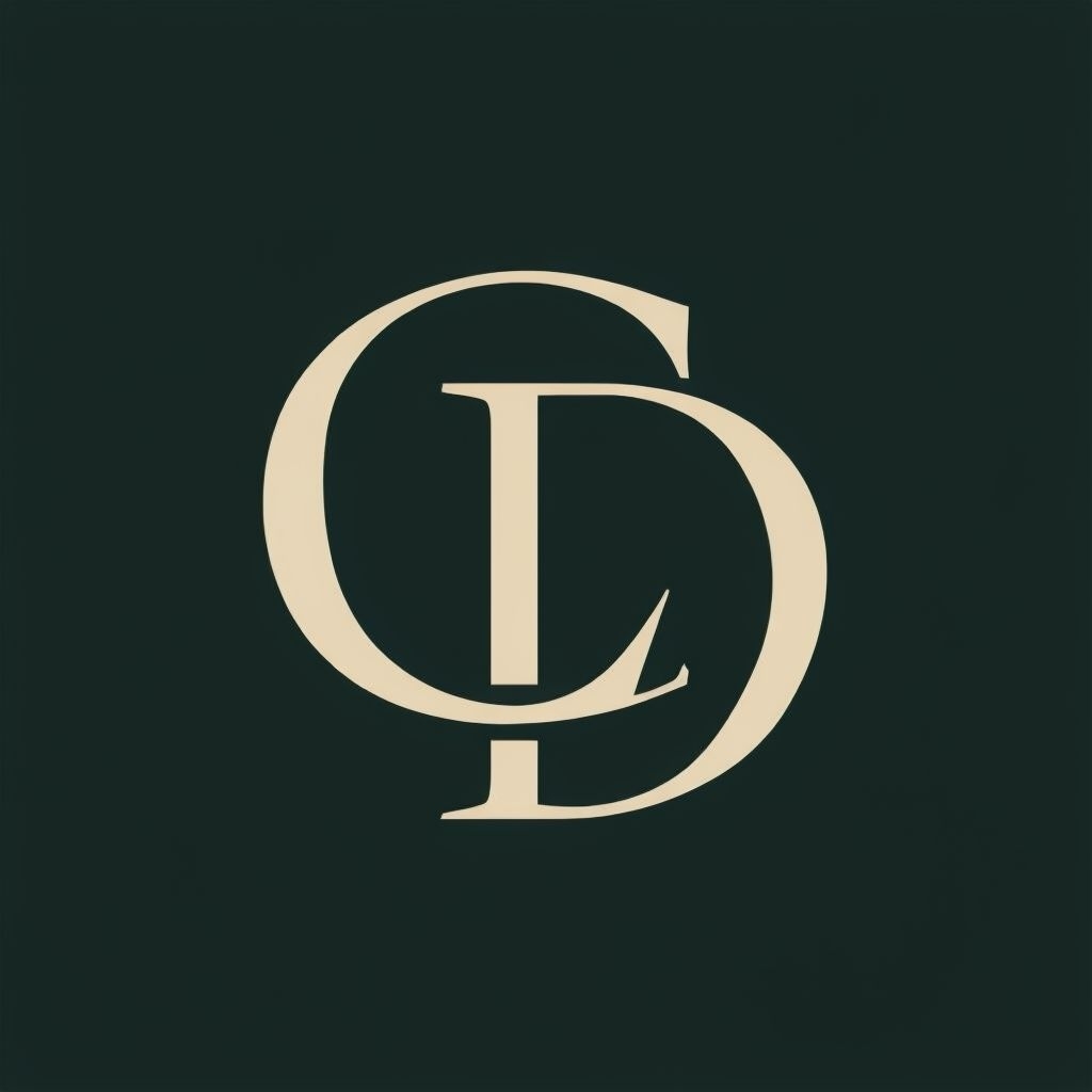 Elegant Interlocked CDL Logo Design on Dark Green Background Monogram