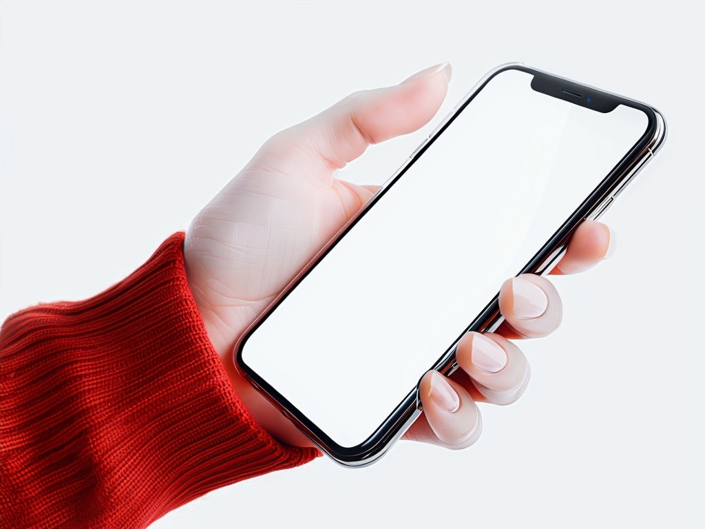 Modern Smartphone Held in Hand Close-Up Photography Mockup