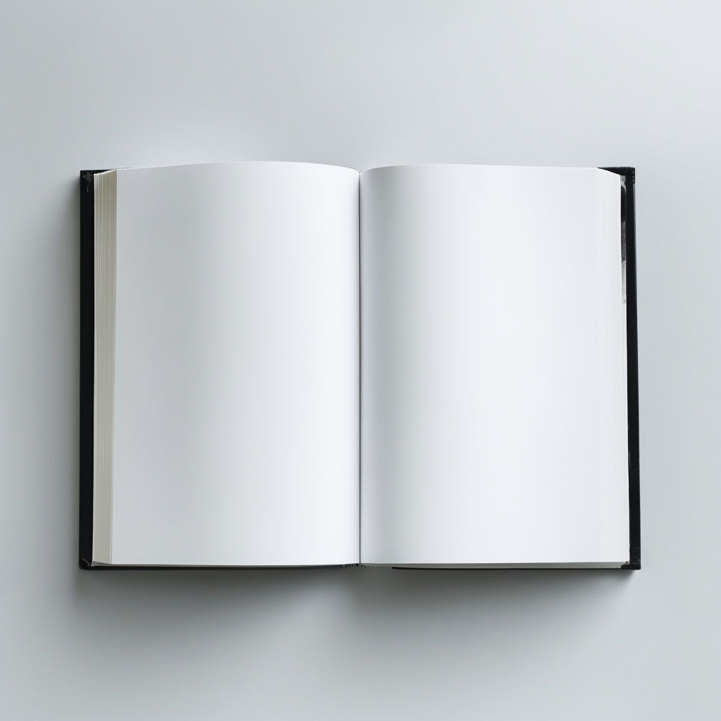 Minimalist Open Book Top-Down View with Blank Pages Mockup