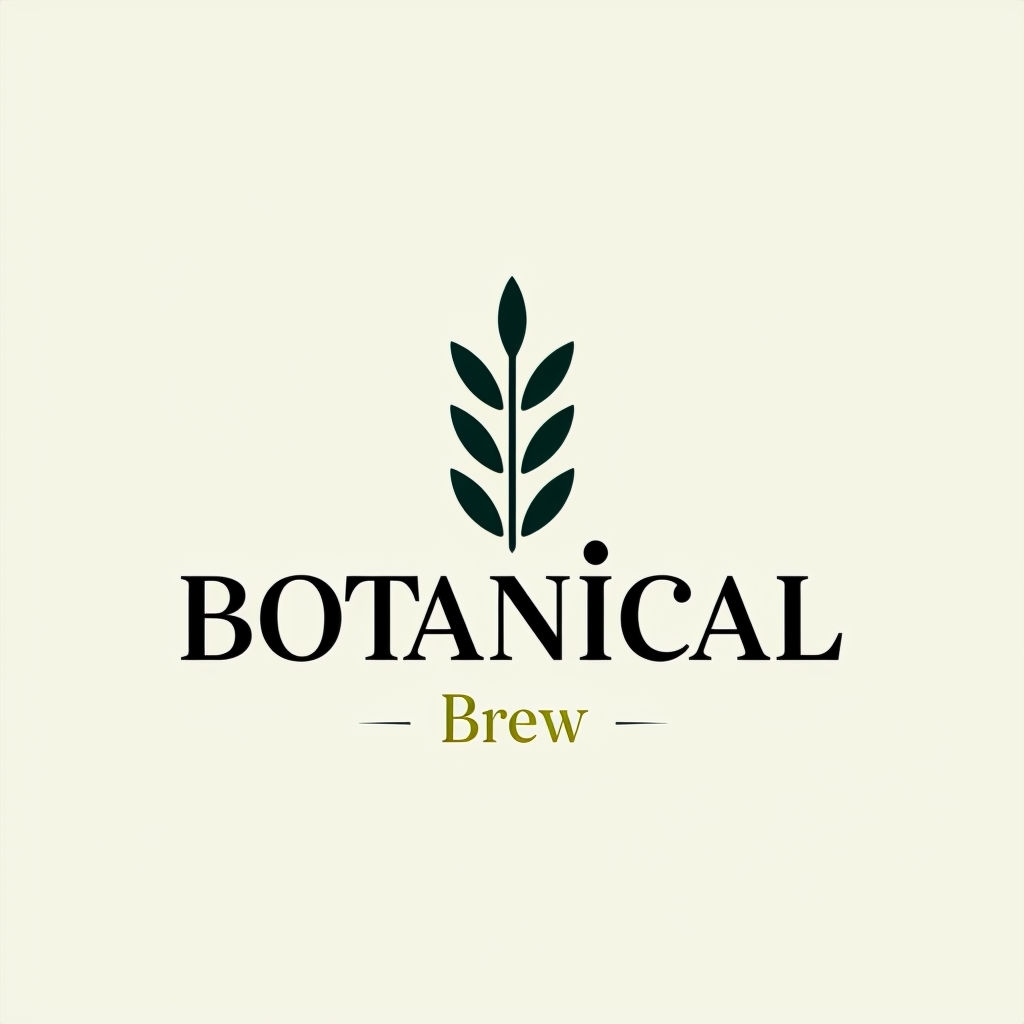 Elegant Minimalist Botanical Brew Logo Design