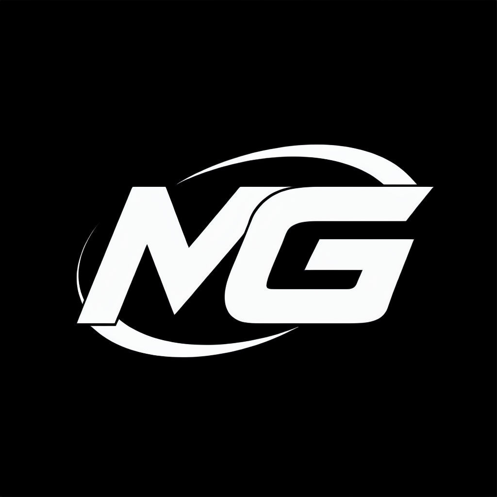 Modern Minimalist MG Logo on Black Background Monogram