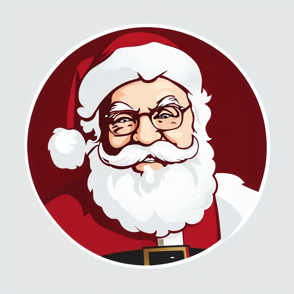 Jolly Santa Claus Logo with KFC Inspiration for Holiday Cheer Sticker