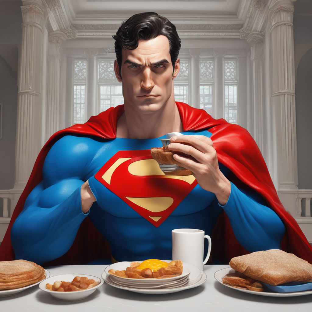 British superman eating his breakfast by Joseph Lui - Playground