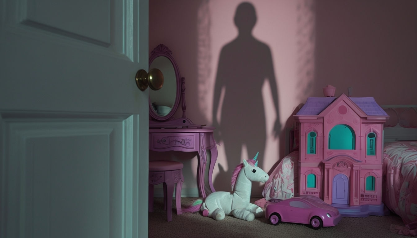 Eerie Dimly Lit Child's Bedroom Virtual Background