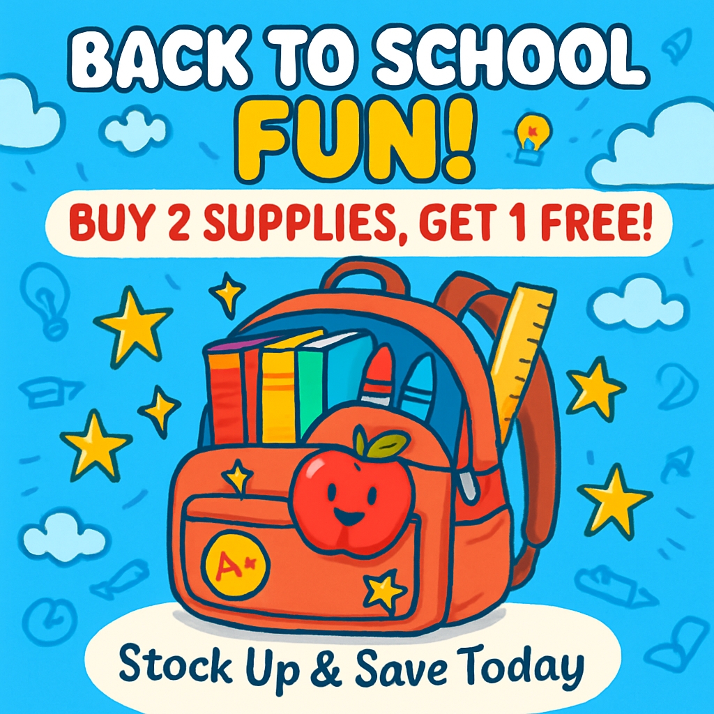 Vibrant Back to School Fun Cartoon Advertisement Design Sticker