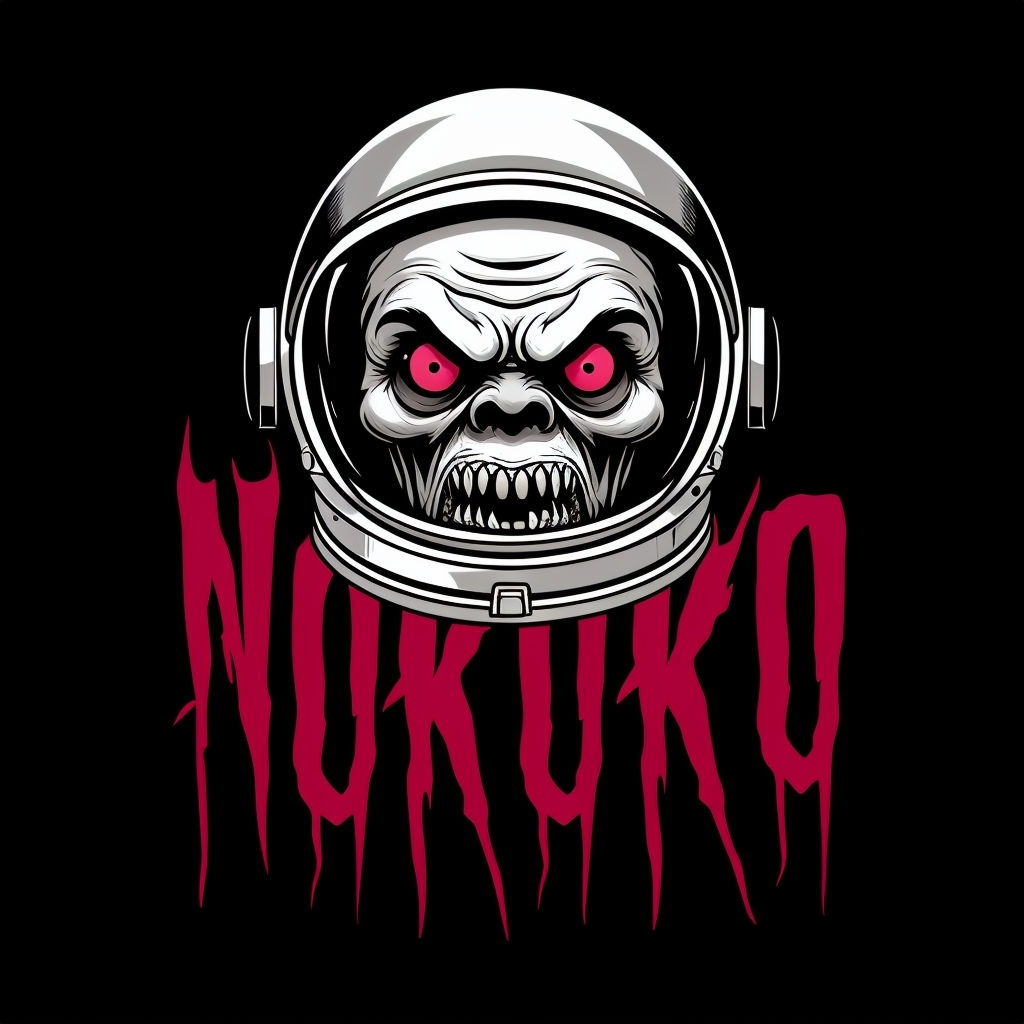 Sinister Zombie Astronaut Helmet Illustration T-shirt