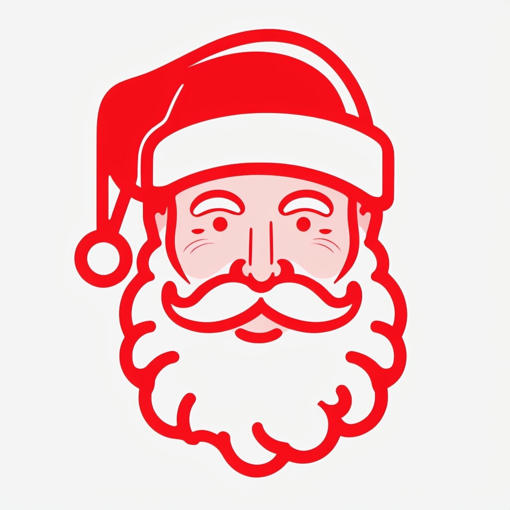 Minimalist Santa Claus Face Illustration for Holiday Cheer Logo