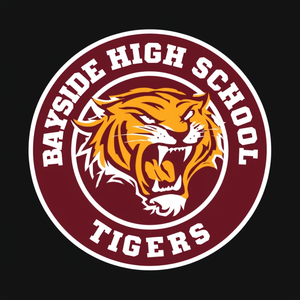 Bold Bayside High School Tigers Circular Sticker