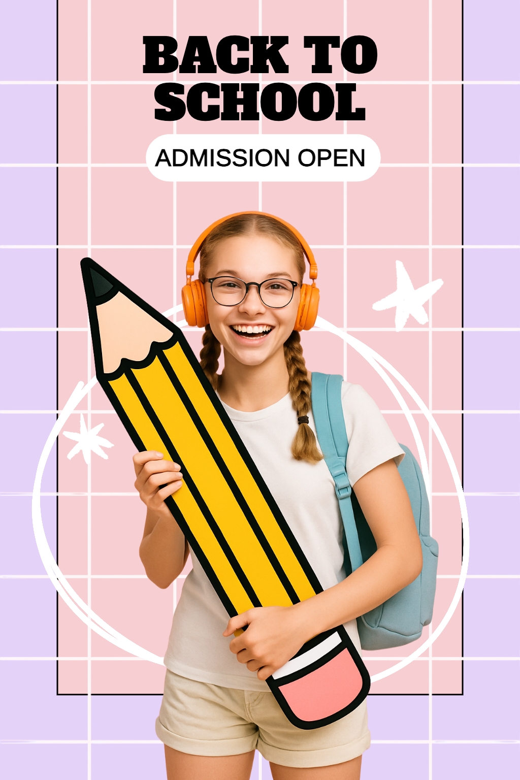 Cheerful Back to School Promotional Poster for Admission Open Flyer