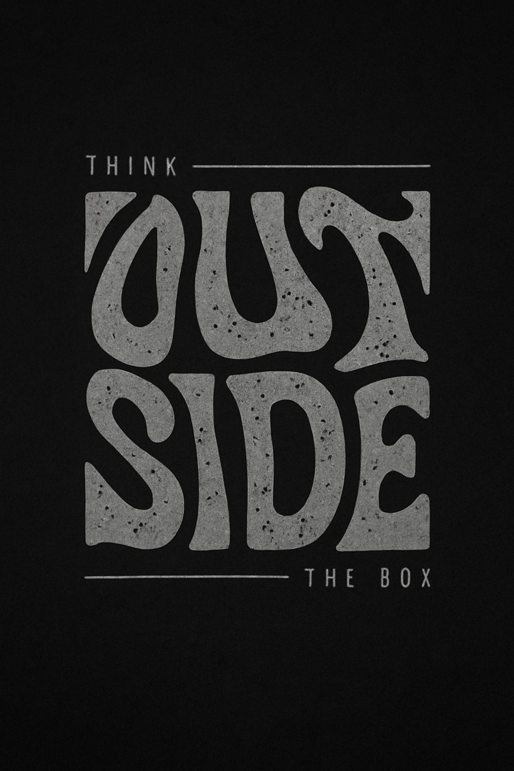 Bold Motivational Think Outside The Box Typography T-Shirt