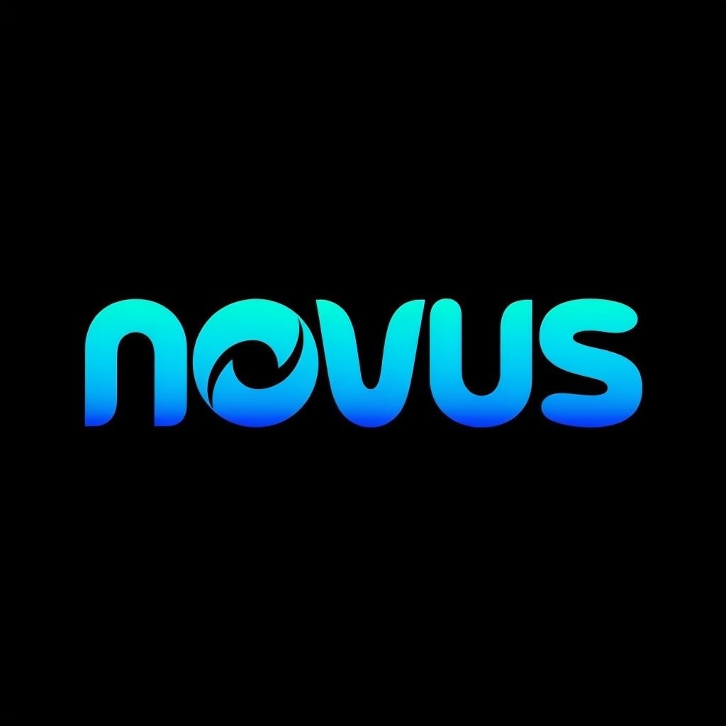Modern Gradient NOVUS Logo Design on Black Background