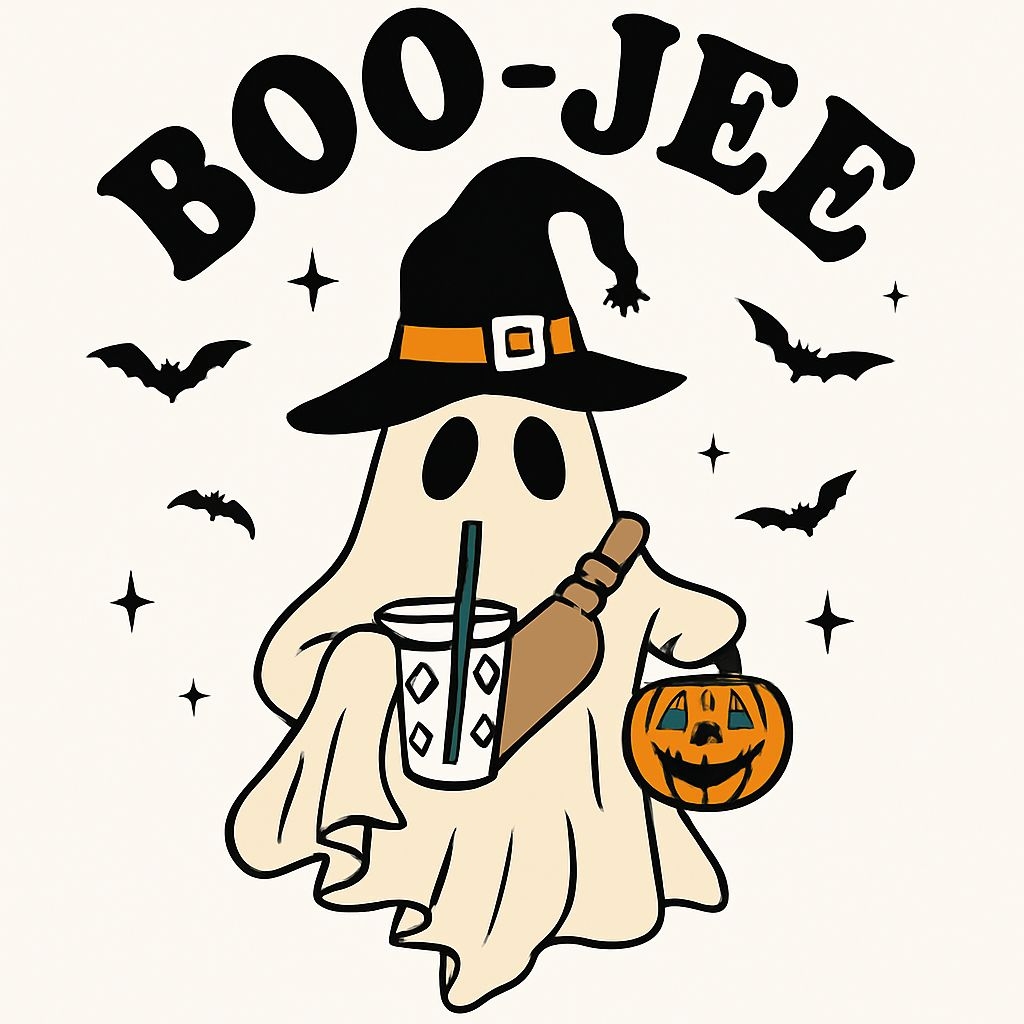 Playful Ghost Halloween Boo-Jee Cartoon T-Shirt