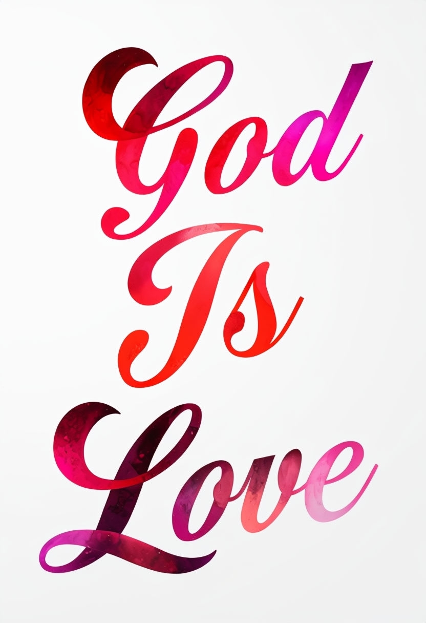 Elegant God Is Love Inspirational Typography Art Poster