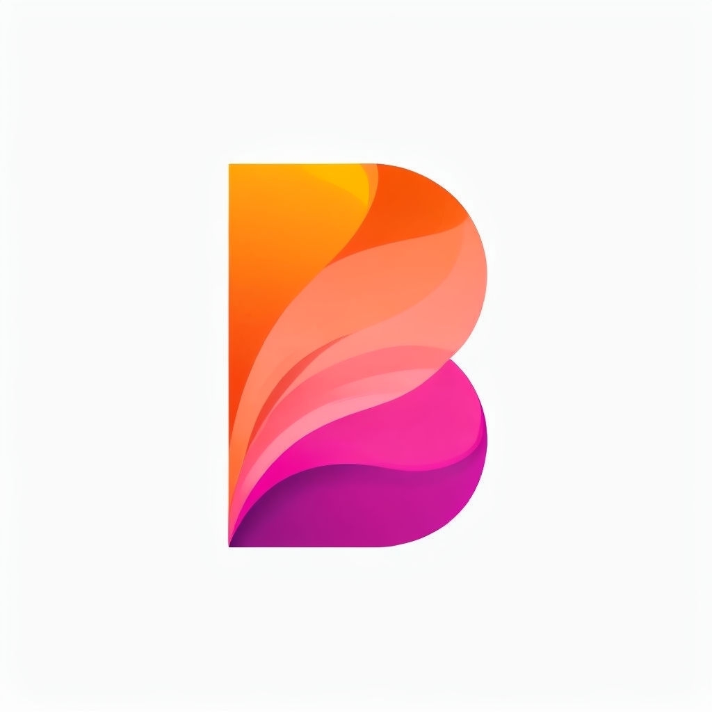 Vibrant Abstract Letter B Minimalist Logo Design