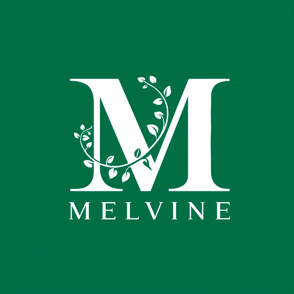 Elegant Modern 'M' Logo with Nature-Inspired Vine Design Logo