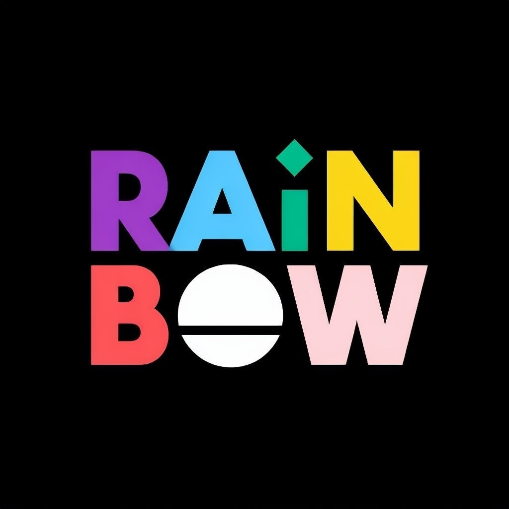 Vibrant Rainbow Typography Design on Black Background T-shirt