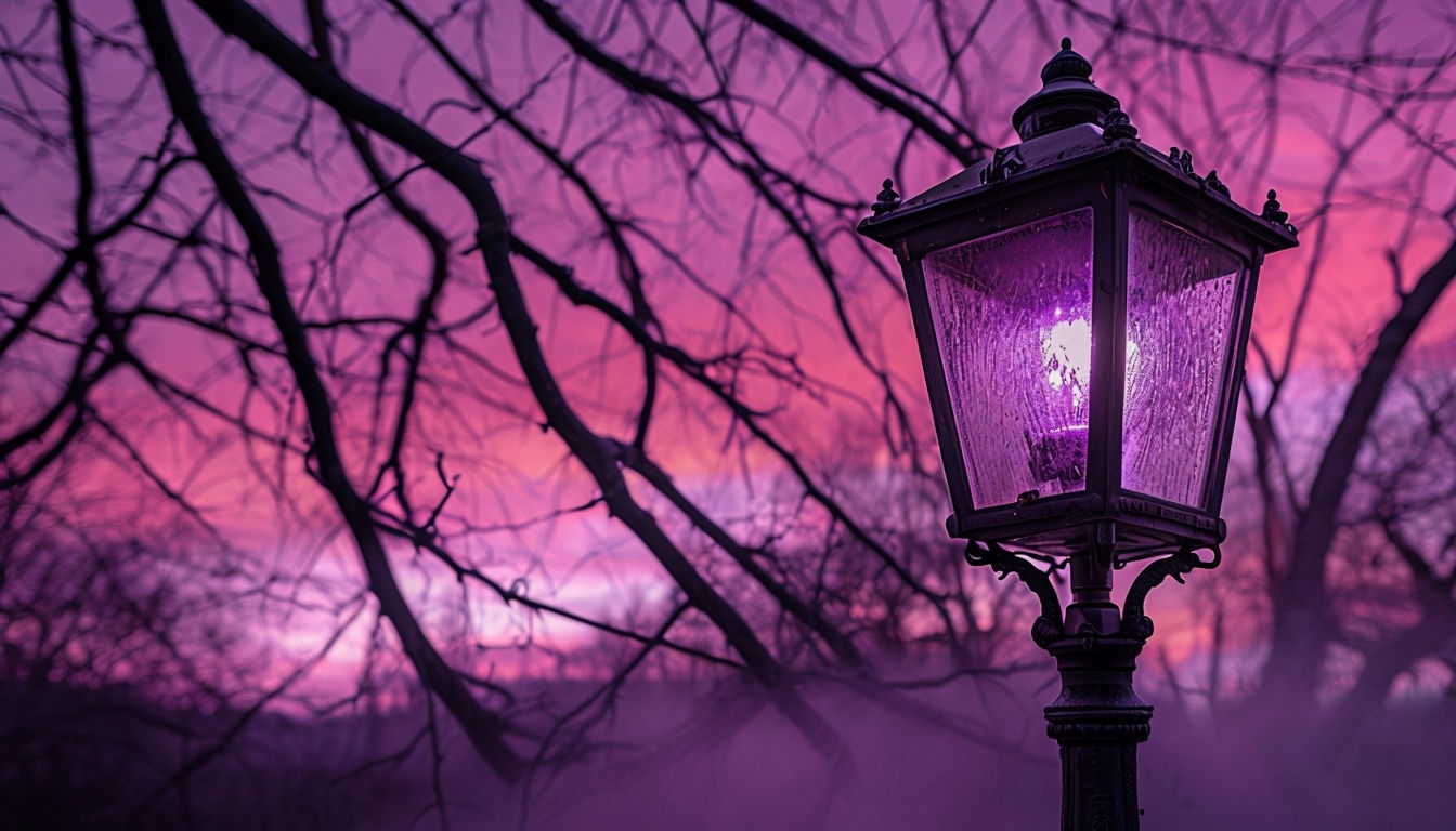 Ethereal Vintage Street Lamp Surreal Scene for Virtual Backgrounds