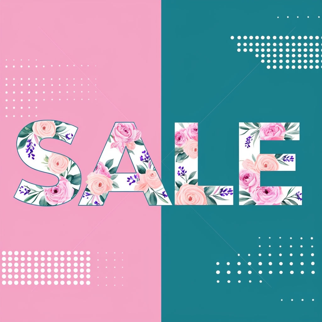 Floral SALE Promotion Graphic with Modern Pastel Colors Social Media Post