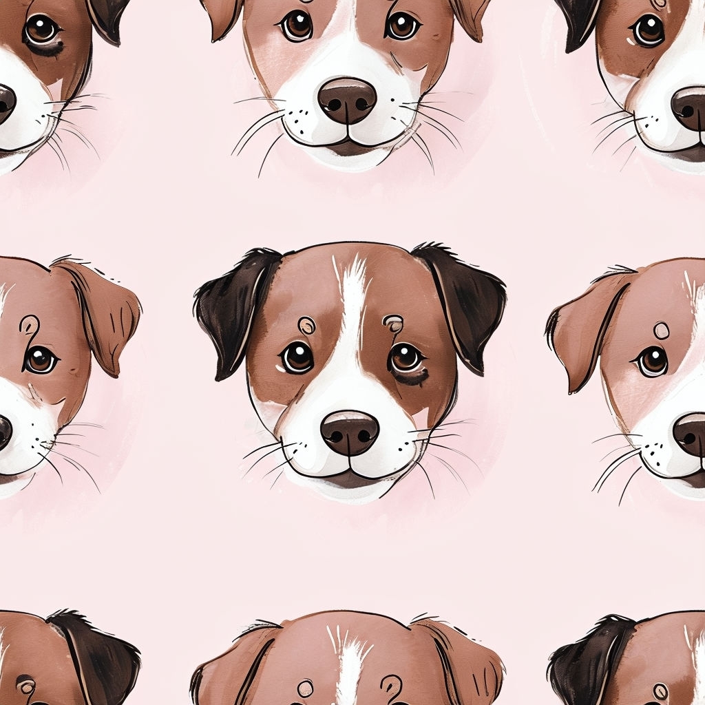 Adorable Dog Faces Seamless Pattern for Playful Designs