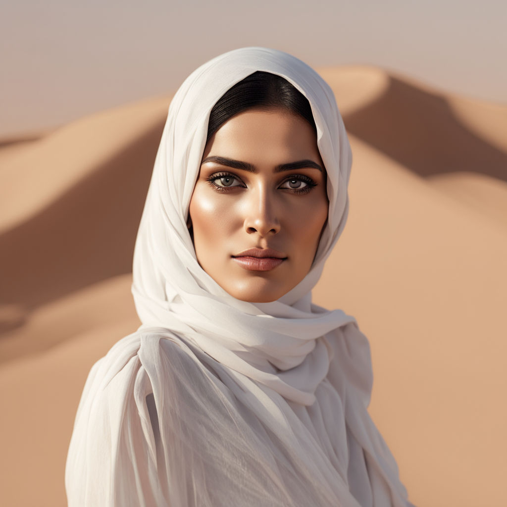 Beautiful natural saudi woman face portrait in desert by Nouf Hmoud ...