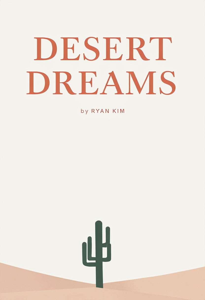 Minimalist Desert Dreams EBook Cover Featuring Cactus Silhouette