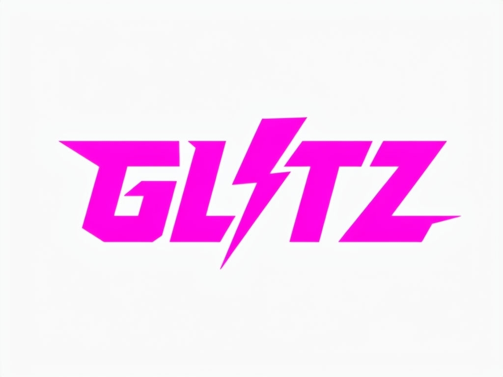 Bold Pink GLITZ Logo with Lightning Bolt Design for Hats
