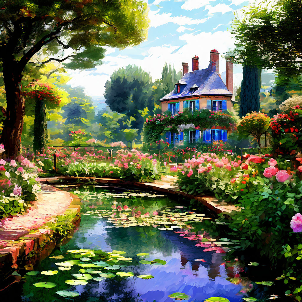 Create A Picture Of Monet S Garden In Giverny In Digital Art By