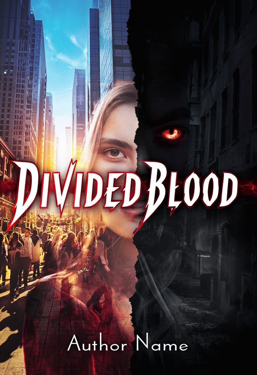 Captivating YA Vampire Duality Cover for Divided Blood EBook Cover