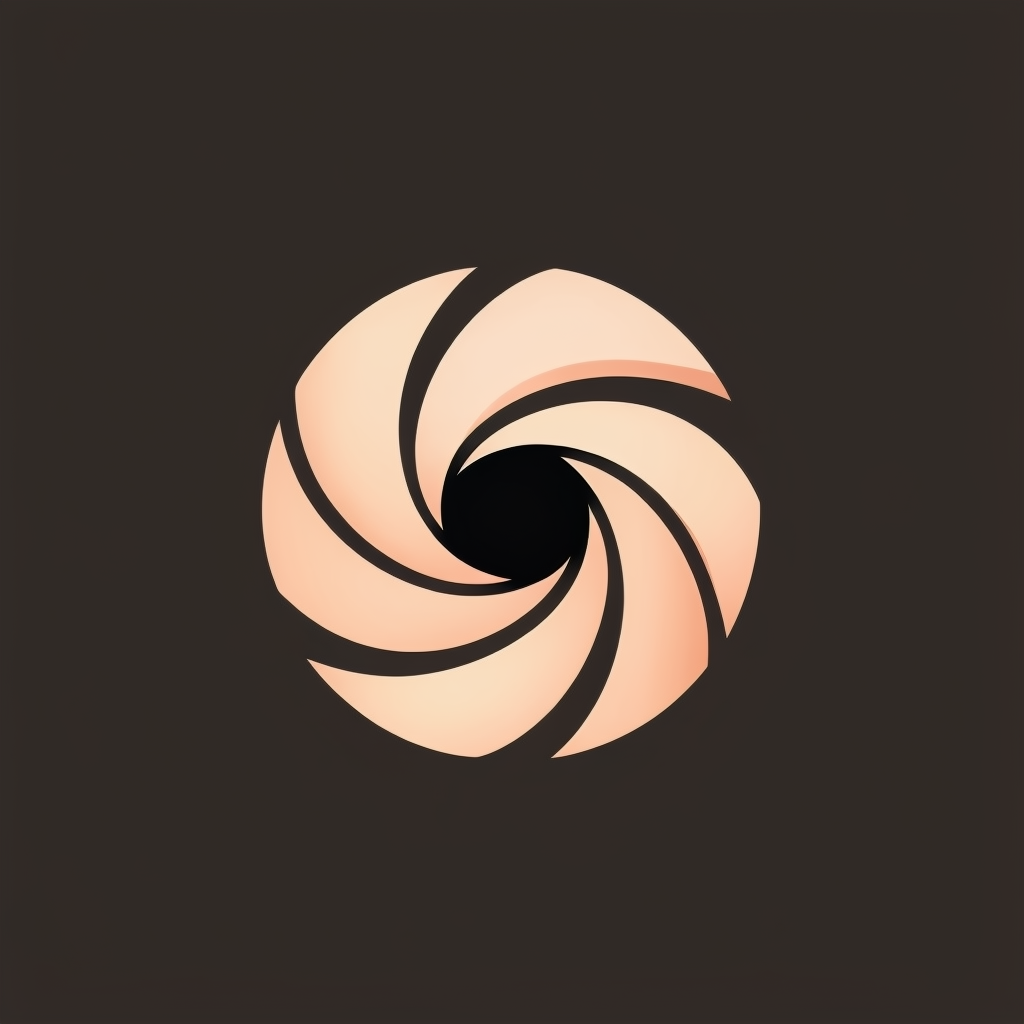 Minimalist Peach and Black Spiral Logo Design