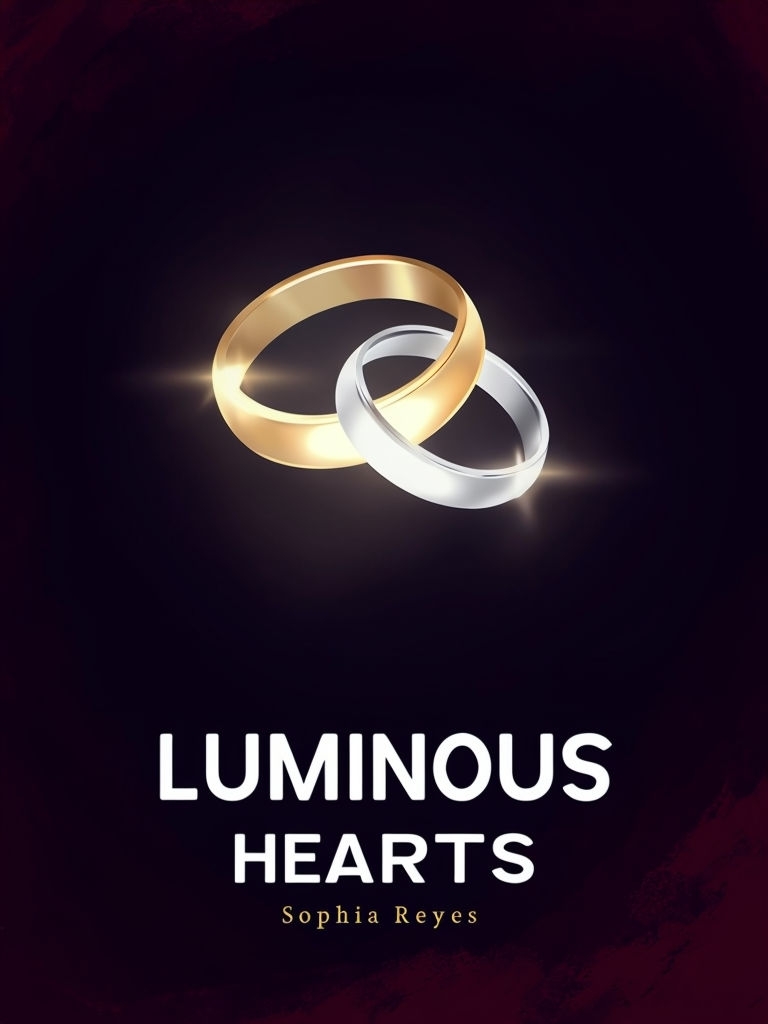 Luminous Hearts Romantic EBook Cover with Intertwined Rings