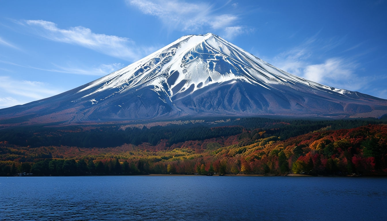 Majestic Mount Fuji Autumn Landscape Virtual Background