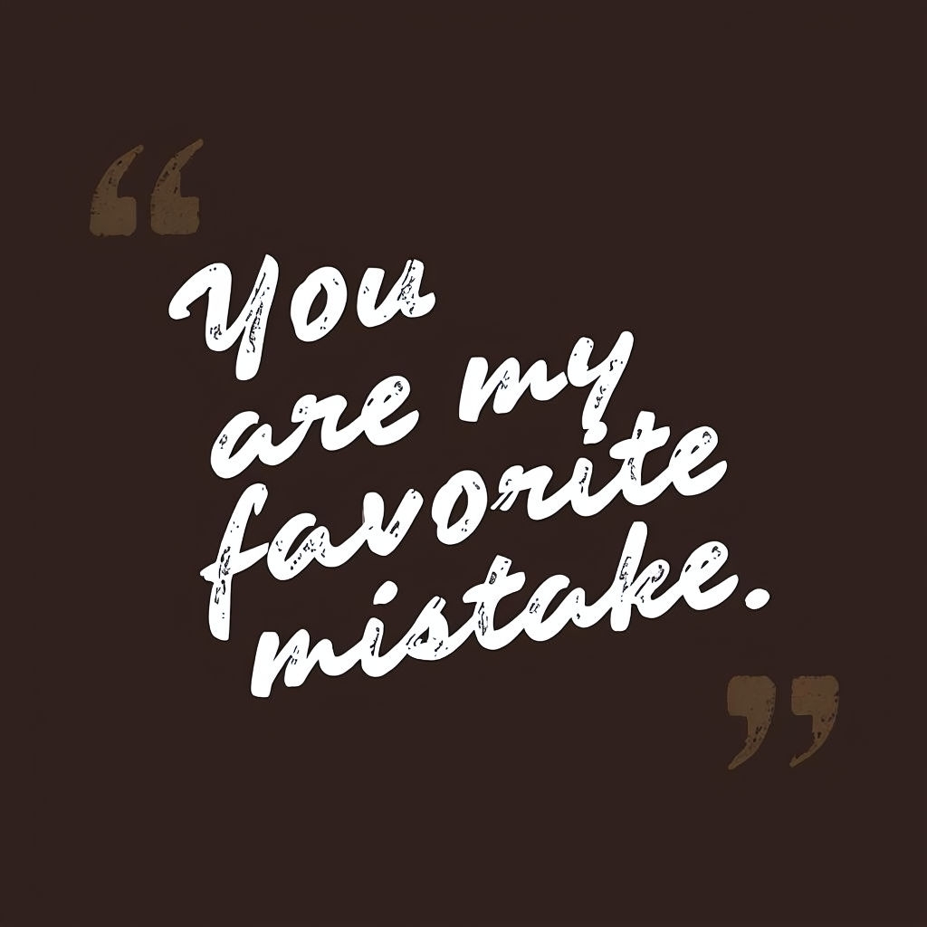 You Are My Favorite Mistake Minimalist Quote Card Design