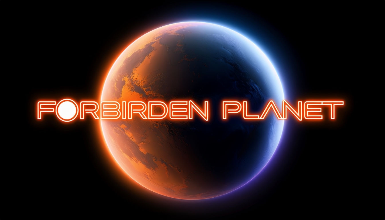 Contrasting Amber and Blue Forbirden Planet Digital Art Social Media Post