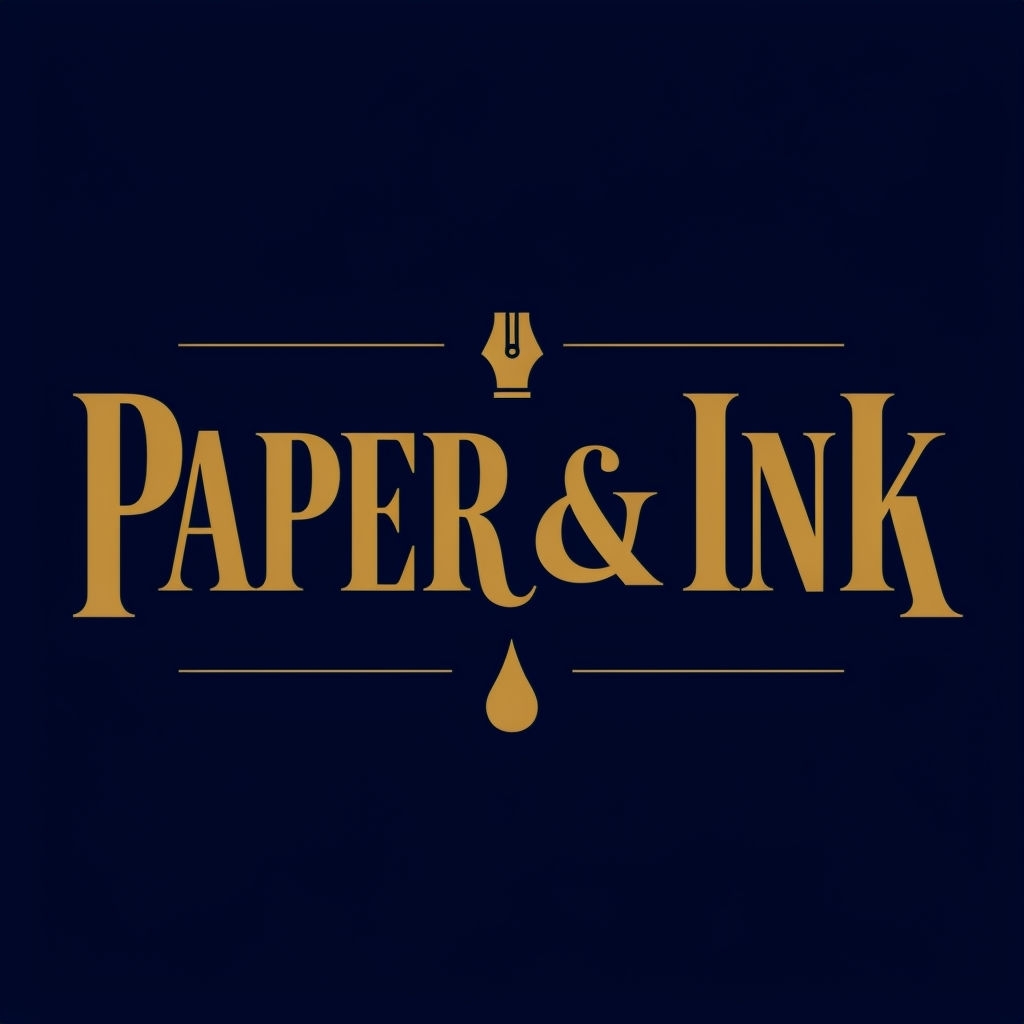 Elegant Gold Typography Logo for Paper & Ink Stationery
