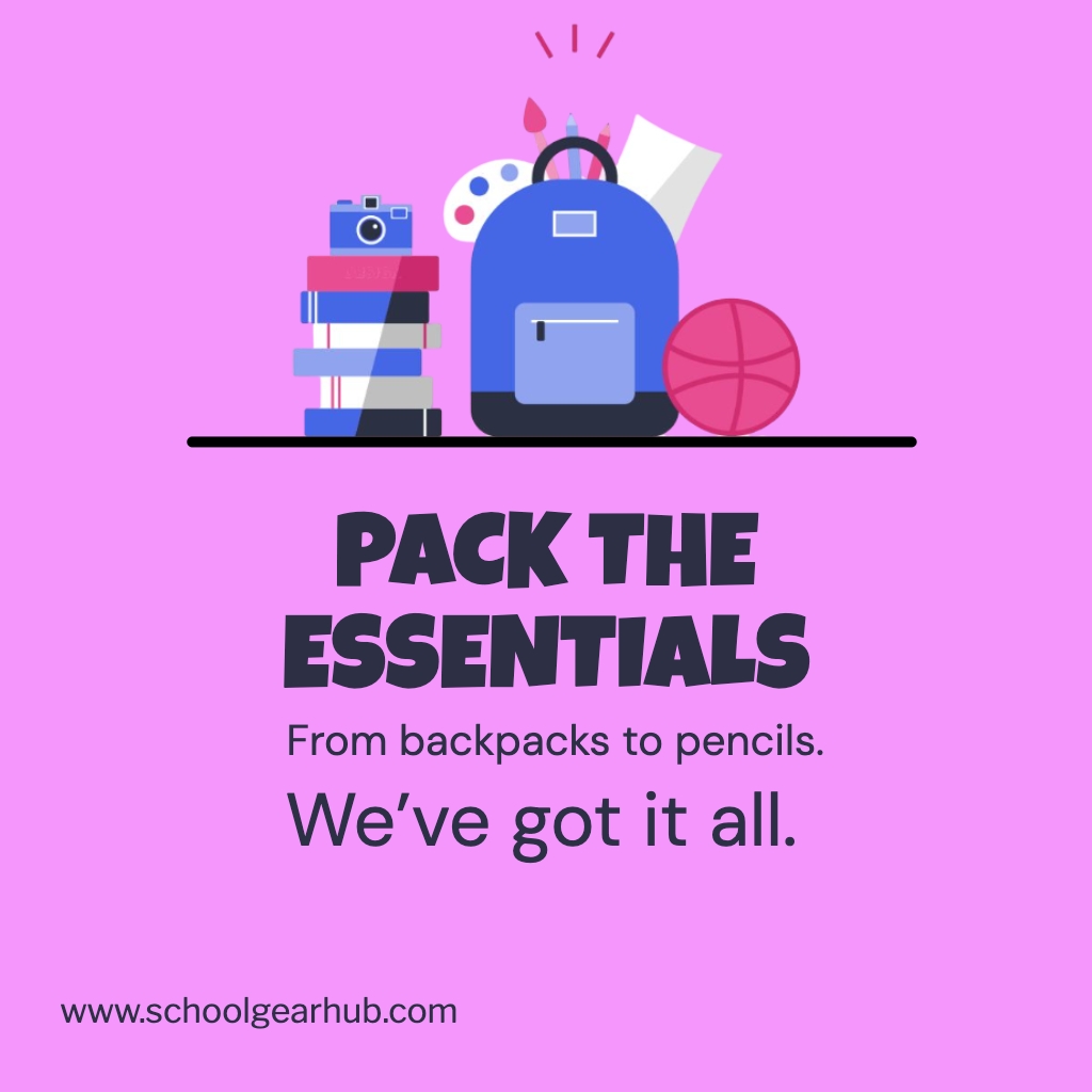 Colorful Back to School Essentials Illustration for Instagram Posts