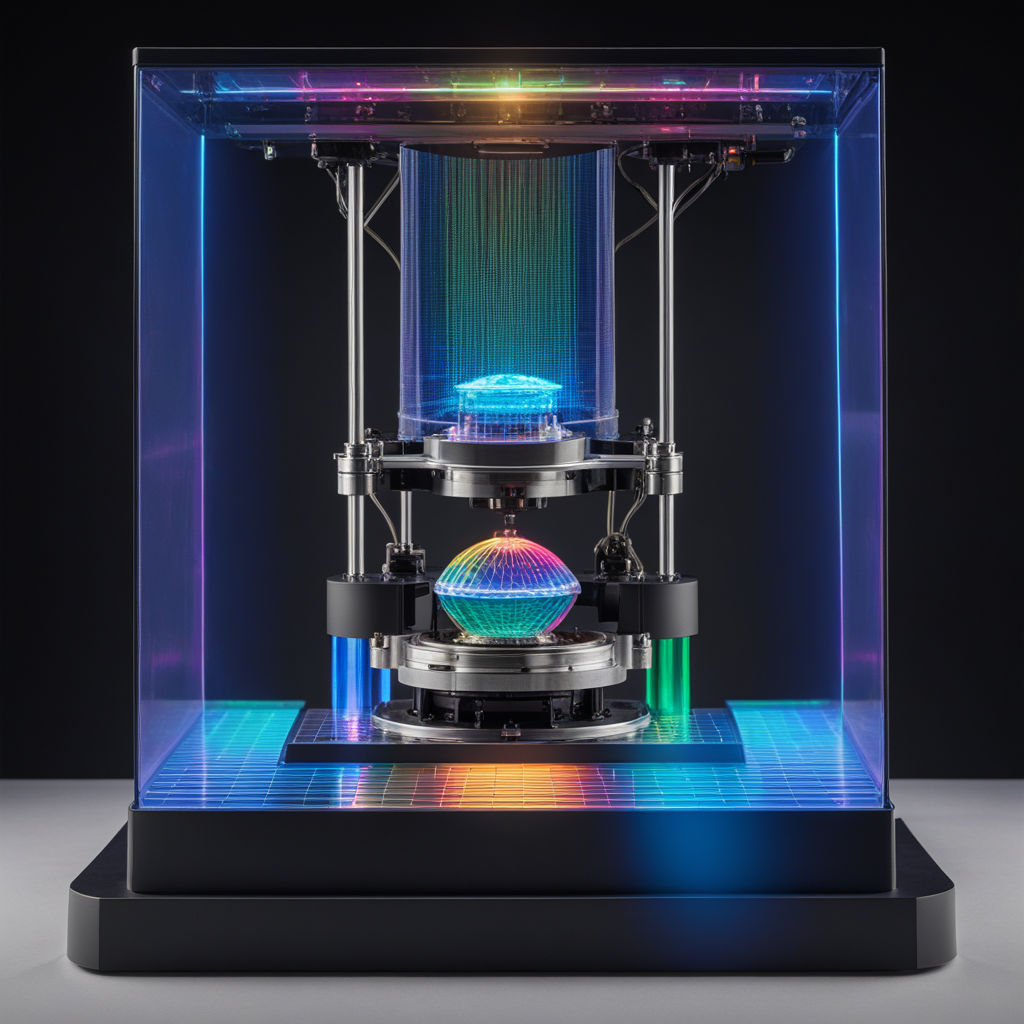 Show separated parts of a machine that creates holograms And... by ...